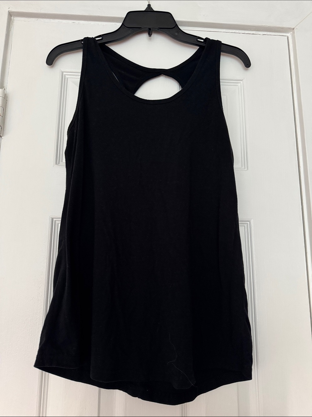 Black Women's Tank Top with Keyhole Back